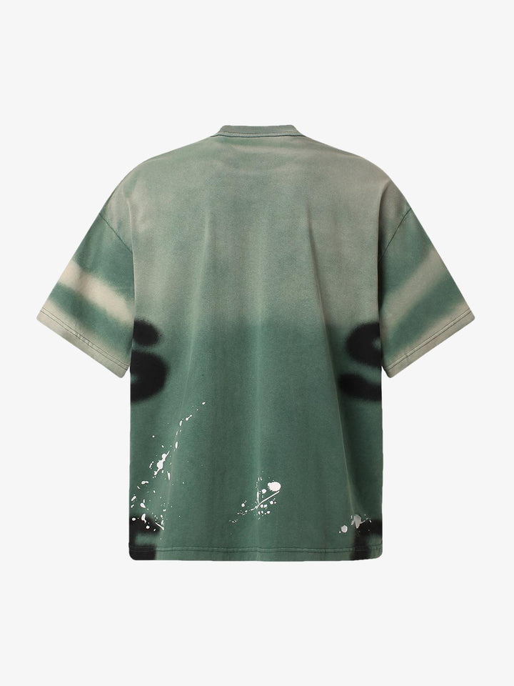 Ink Splash Letter Print T-shirt - 2414