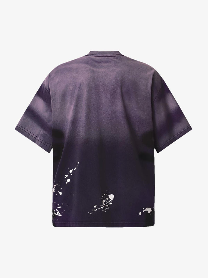 Ink Splash Letter Print T-shirt - 2414