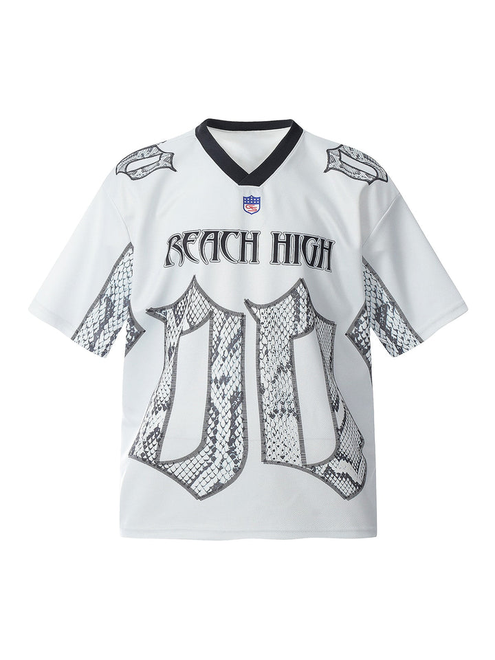 Jersey Style Snake Print T-Shirt - 2418