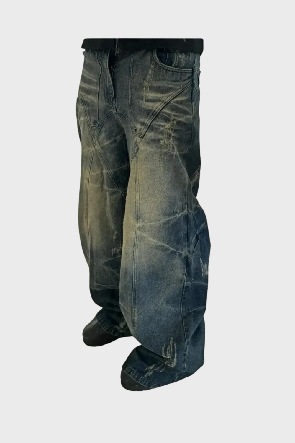 'Graphic Lining' Baggy Jeans