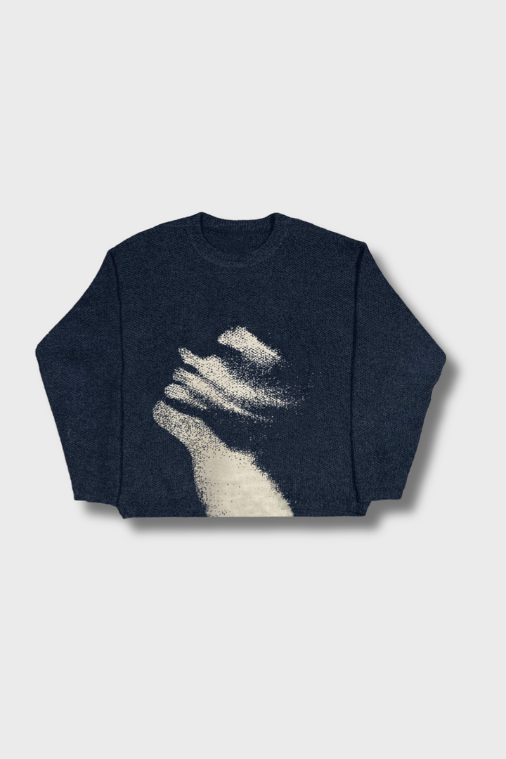 'Distorted' Graphic Knitted Sweater