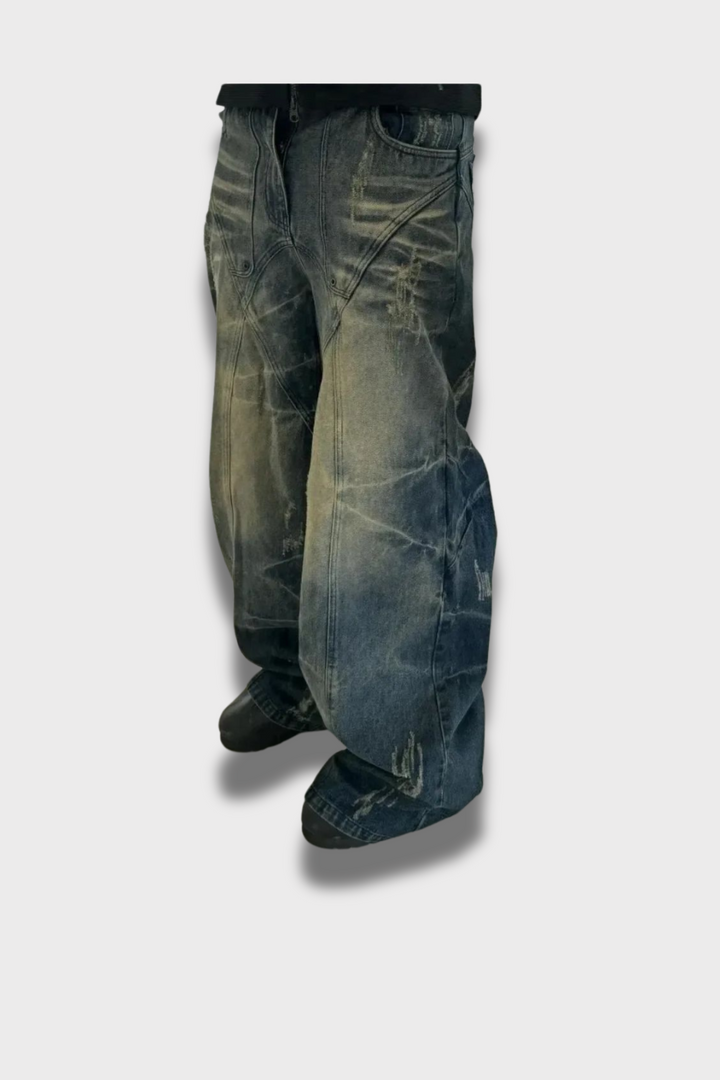 'Graphic Lining' Baggy Jeans