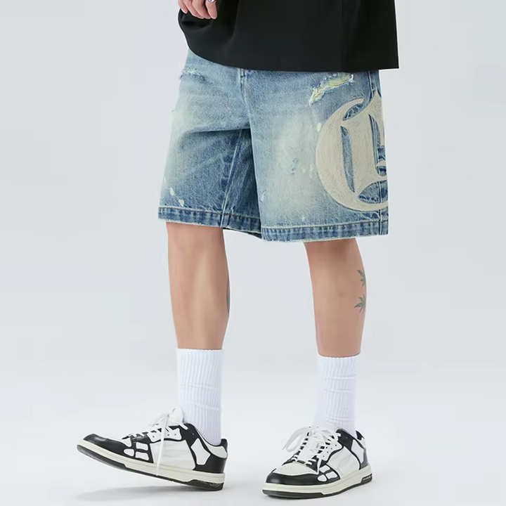 Geborduurde Denim Jort