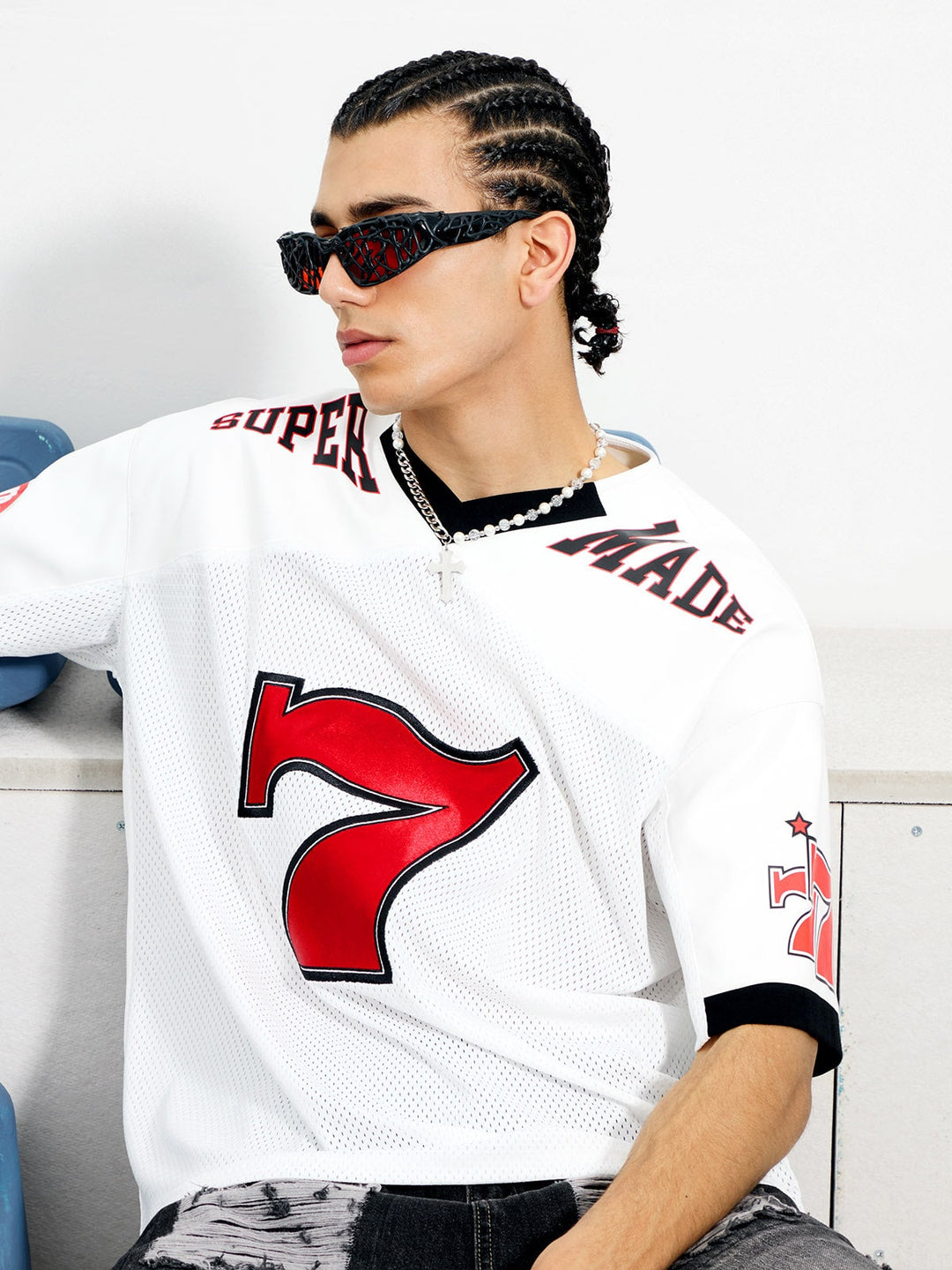 Original "SUPER 7" V-Neck Jersey T-SHIRT - 2400