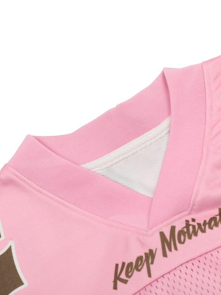 Pink Flame Print Jersey T-shirt - 2390