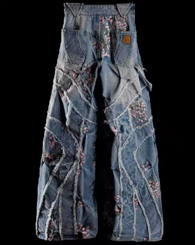 "FREEDOM" Embroidered Jeans