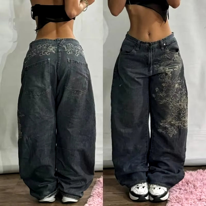 Blossom Baggy Graphic Pants