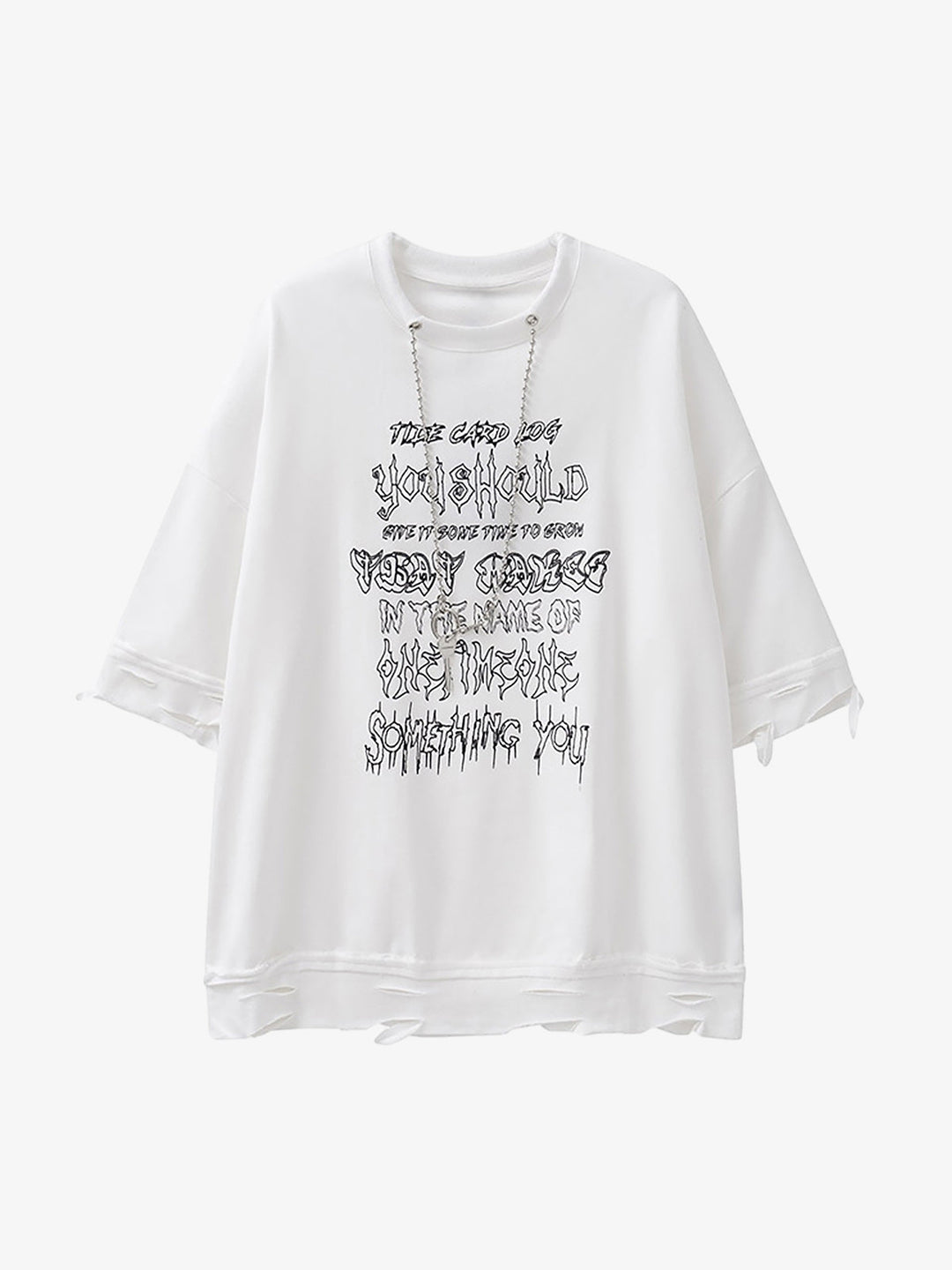 Thesupermade Chain Decorated Oversized T-Shirt - 2278