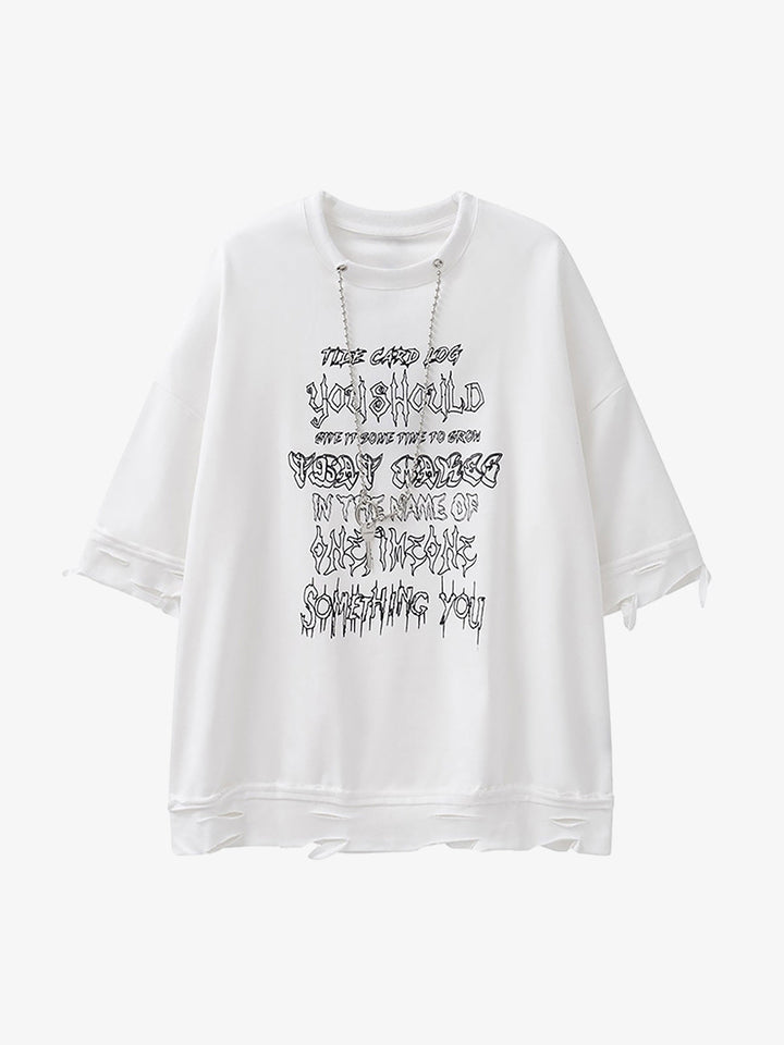 Thesupermade Chain Decorated Oversized T-Shirt - 2278