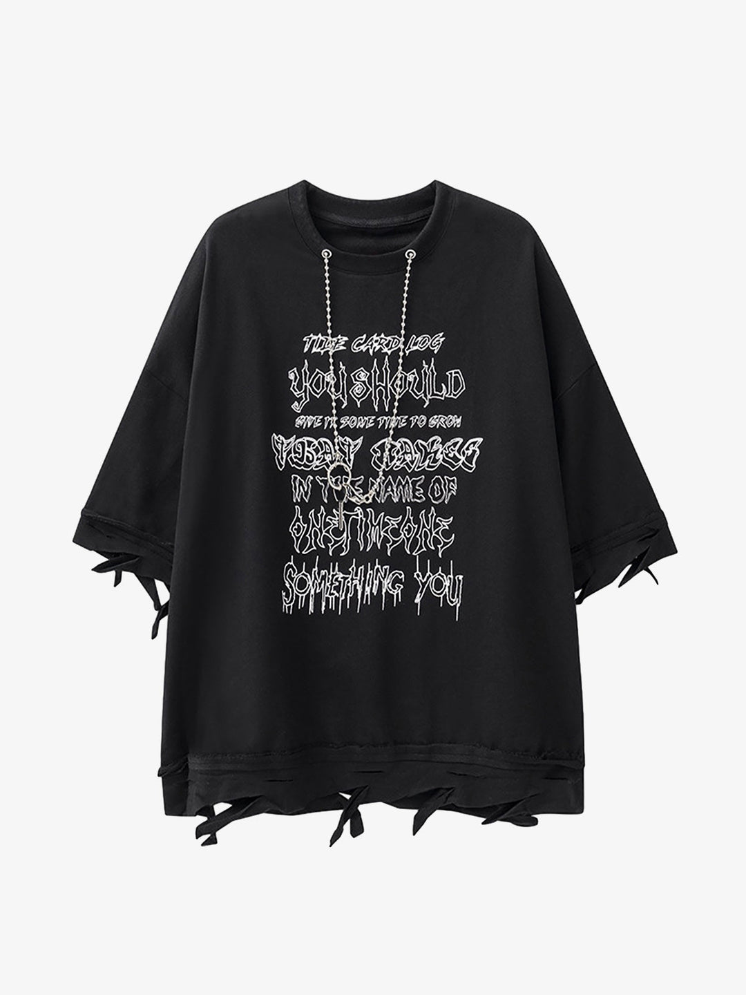 Thesupermade Chain Decorated Oversized T-Shirt - 2278