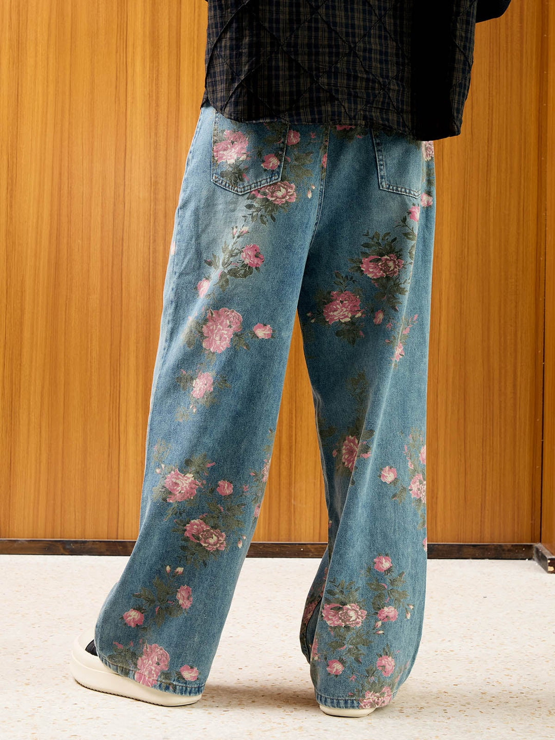 Thesupermade Floral Print Straight Jeans - 2409