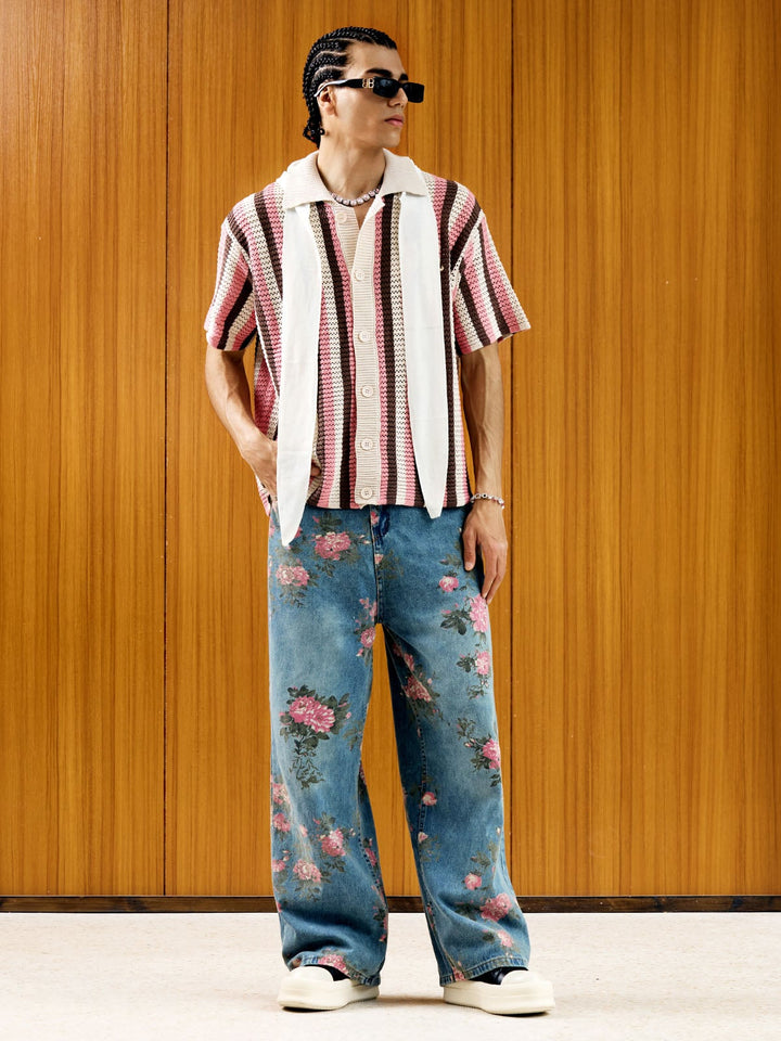Thesupermade Floral Print Straight Jeans - 2409