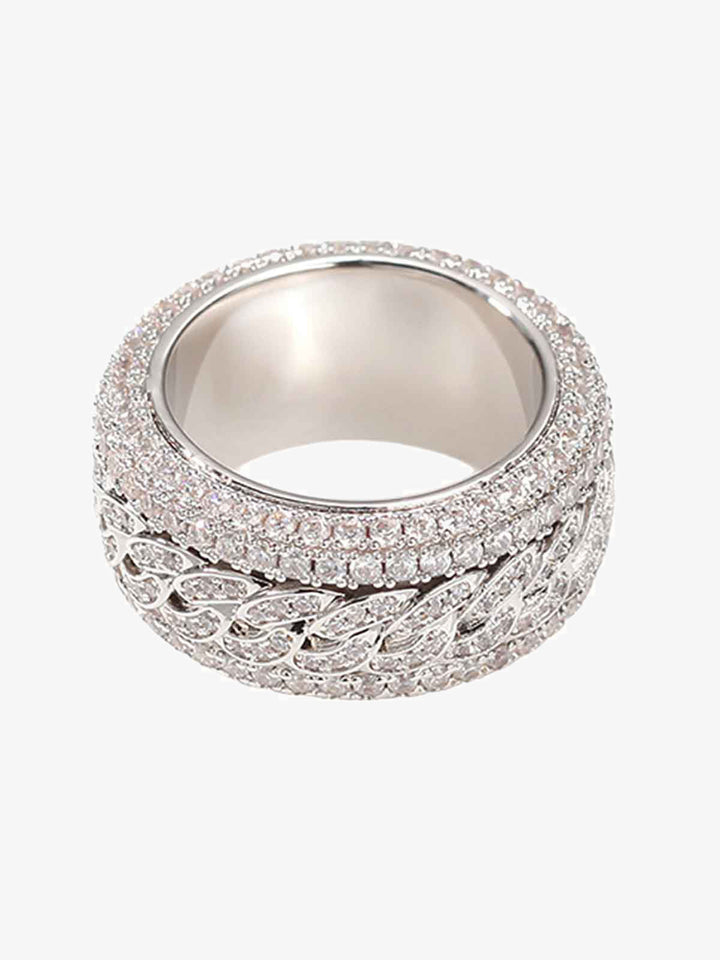 Thesupermade Full Diamond Spinnable Ring