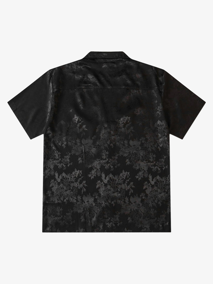 Thesupermade Leaves Pattern Black Vintage Shirts
