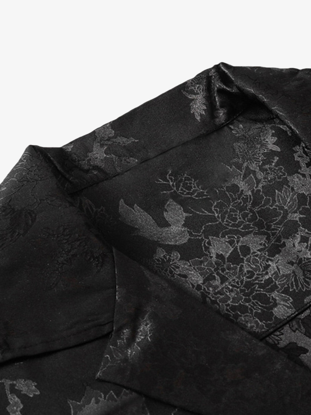 Thesupermade Leaves Pattern Black Vintage Shirts