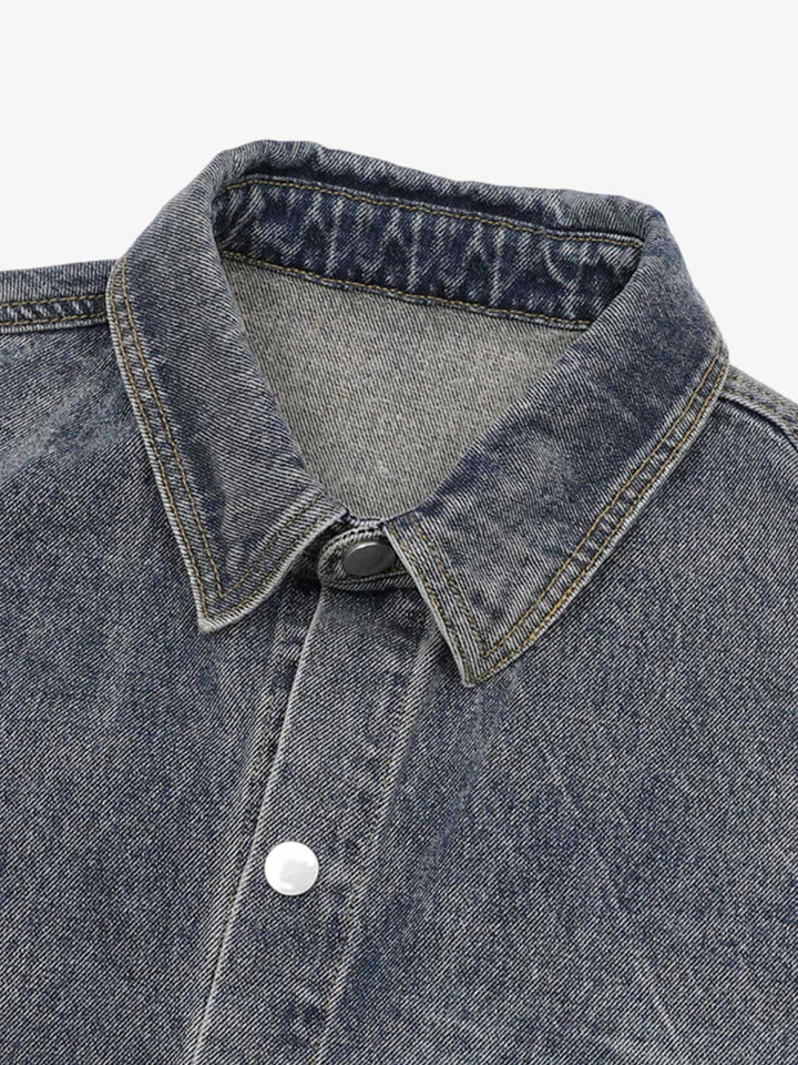 Thesupermade Patchwork Camouflage Ripped Shirt Jorts Denim Suit