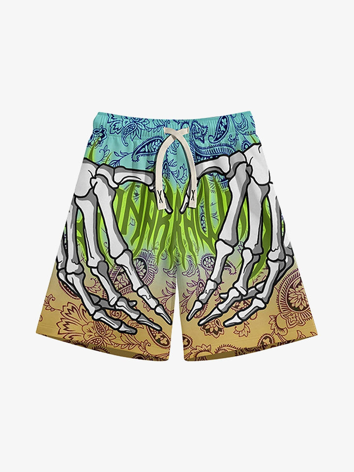 Thesupermade Skull Hand Print Hip-hop Shorts