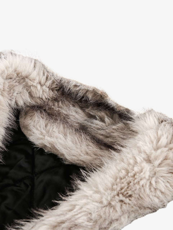 Thesupermade Washed Denim Fur Hooded Jacket - 2265