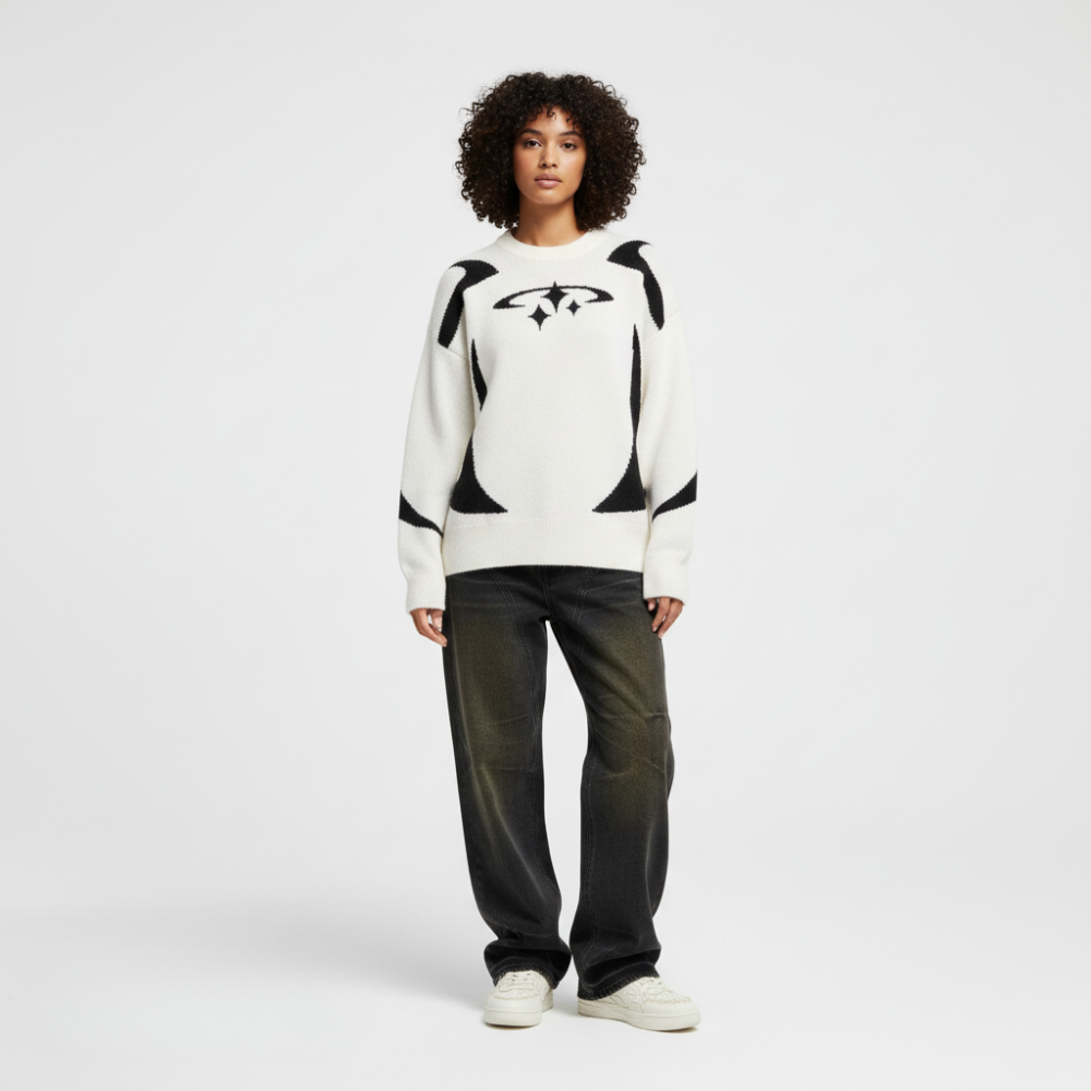 Y2K Stars Knitted Sweater