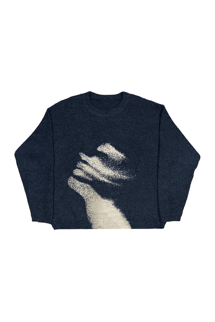 'Distorted' Graphic Knitted Sweater