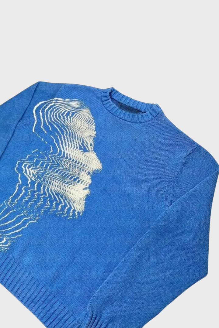 'Vibrations' Graphic Knitted Sweater