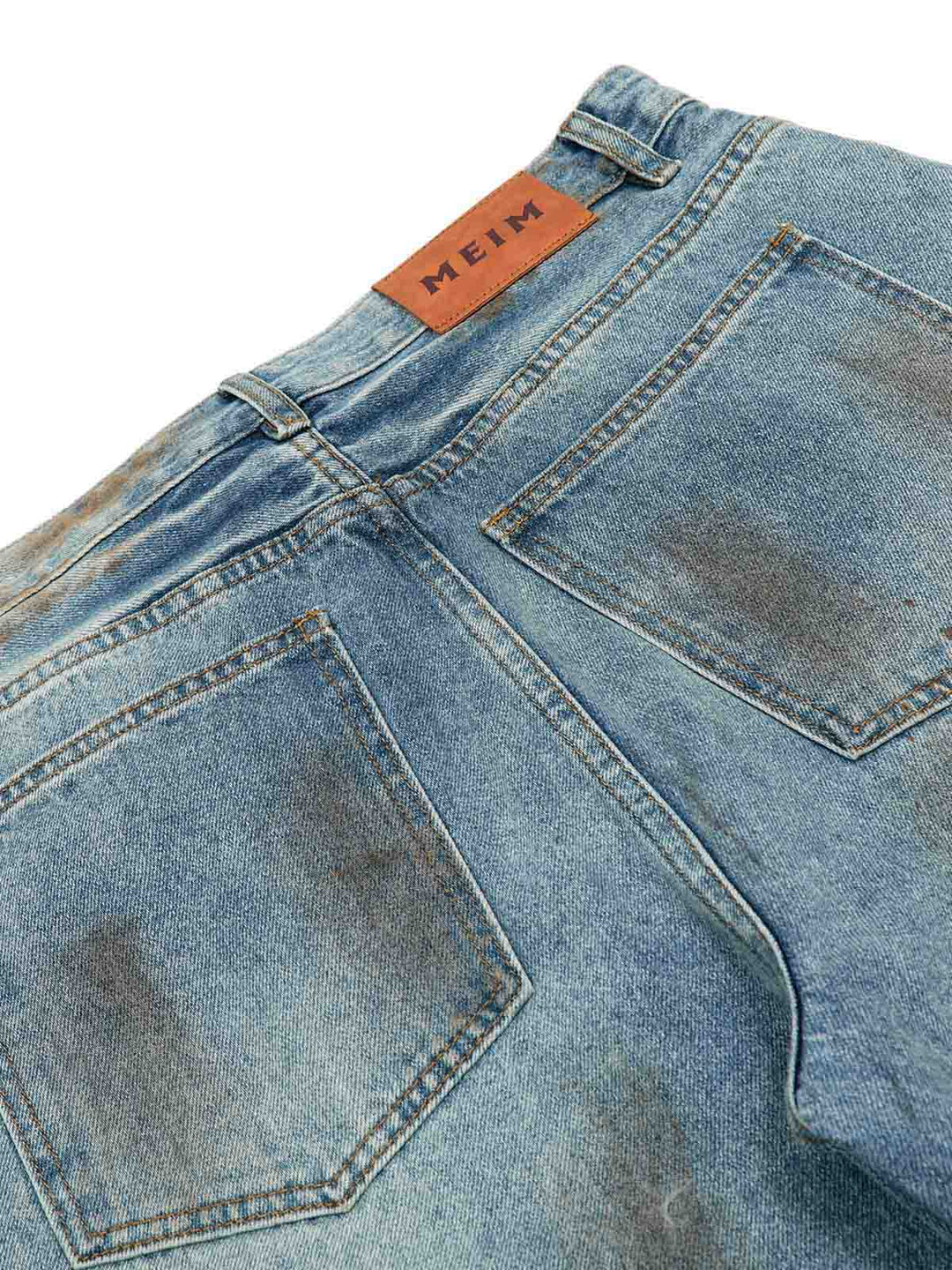 Washed Distressed Ripped Barrel Jeans