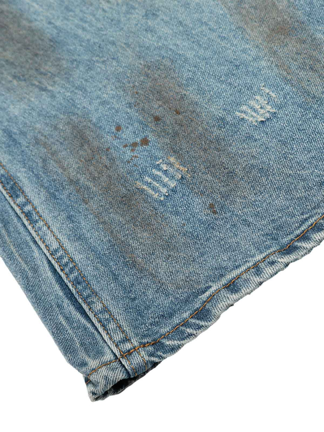 Washed Distressed Ripped Barrel Jeans