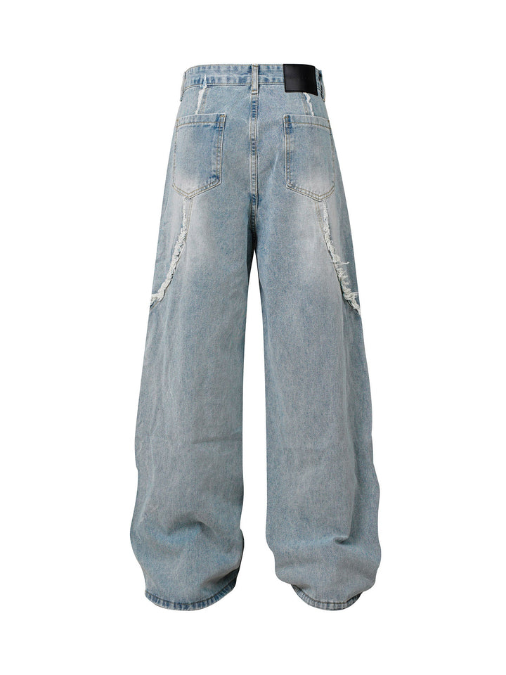 'Wave' High Street Hip-hop Fur Accent Jeans