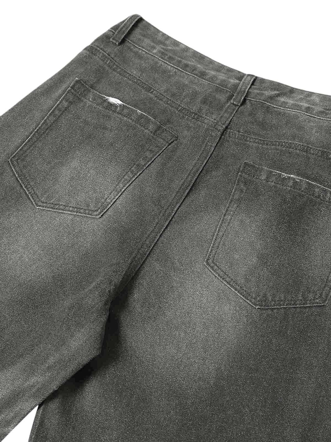 Washed Batik Straight Jeans