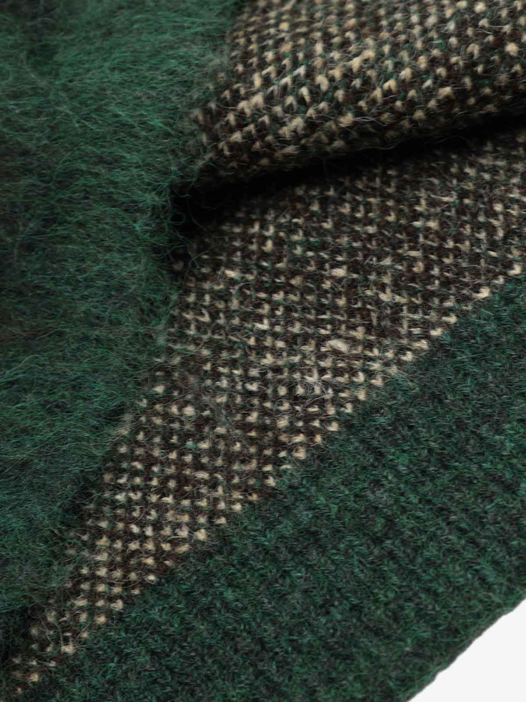 Embroidered Camouflage Shaggy Knitted Sweater