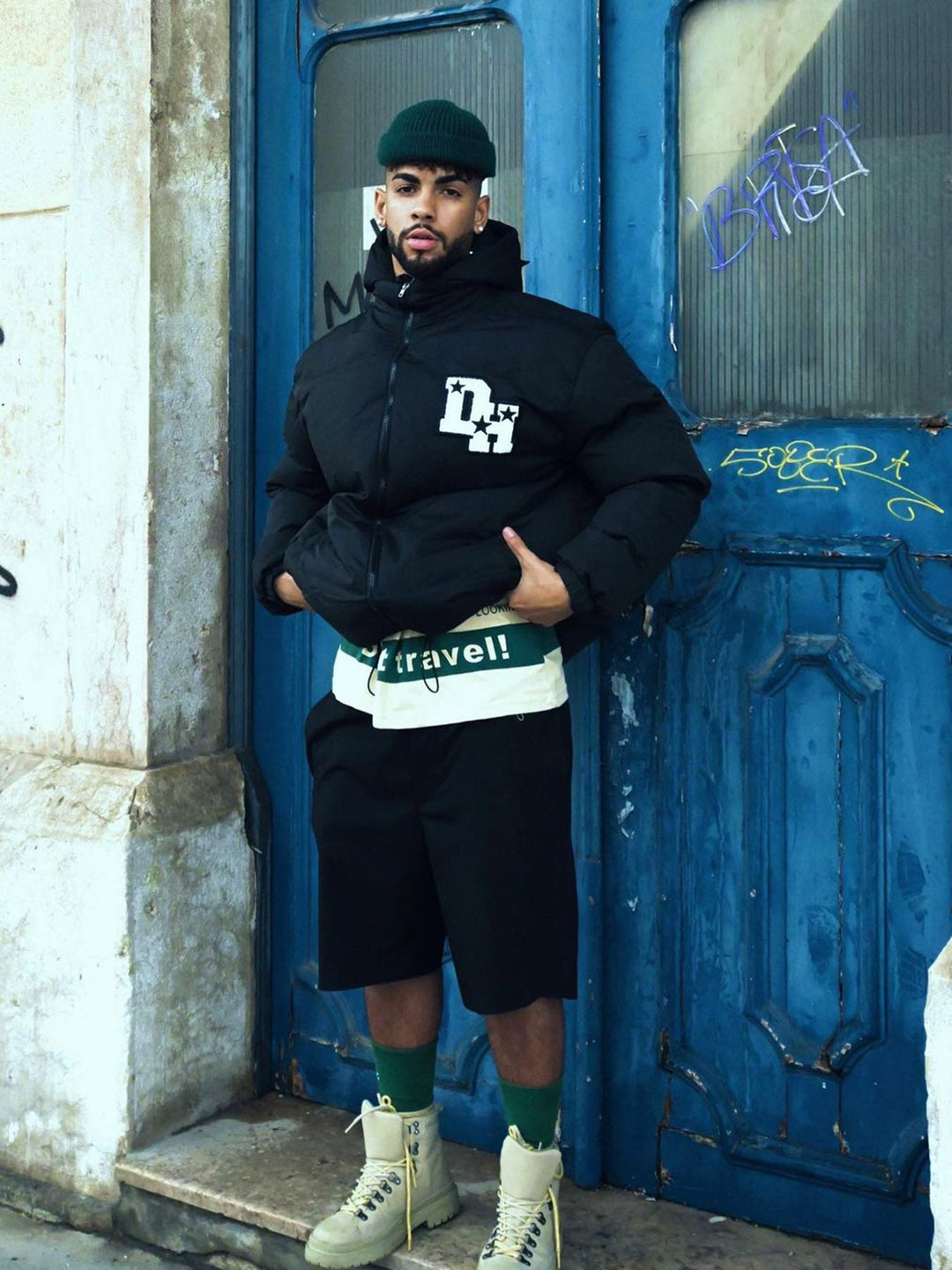Retro Letter Print Donsjack - 1393