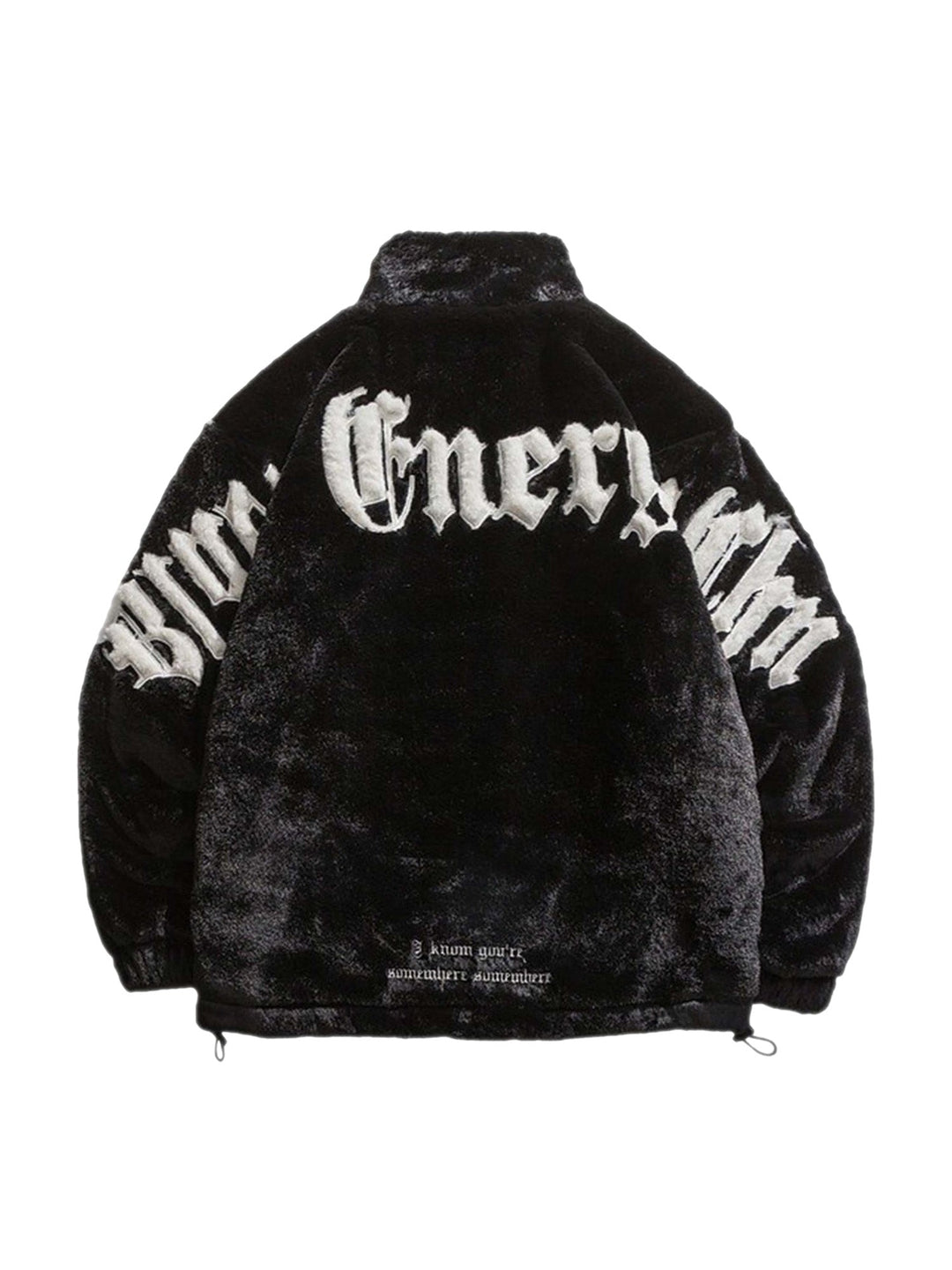 Street Letter Embroidered Fleece Jacket - 1838