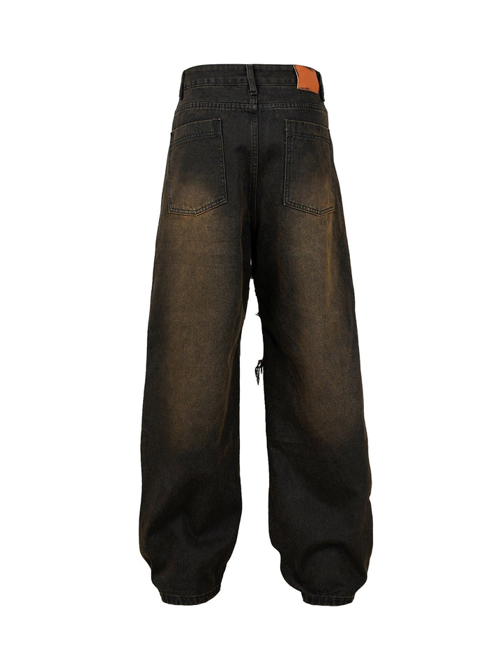 'Vortex' Washed Distressed Baggy Jeans