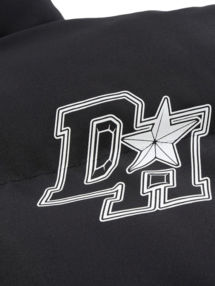 Retro Letter Print Donsjack - 1393