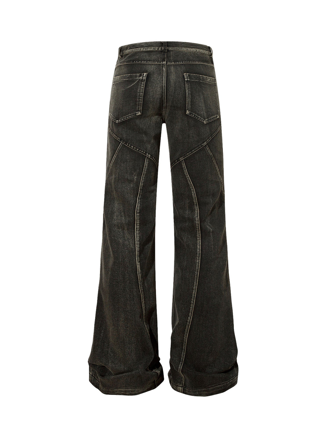 Washed Split Design Hip-Hop Horn Jeans - 2138